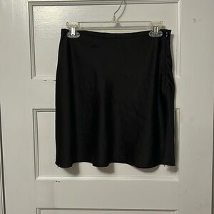 Black Silk Mini Skirt